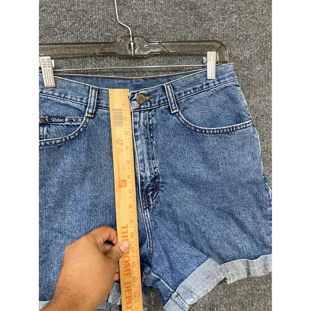 Riders by Lee Vintage High Waisted Denim Shorts Medium Wash Blue Cuffed Size 10